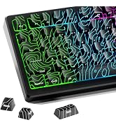 HITIME XVX Shine Through Keycaps with IMD Tech, Custom Topographic Keycaps 60 75 100 Percent, Bla...
