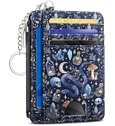 Goth Mushroom Credit Card Holder Slim Wallet Women,Witchy Skull Gothic Night RFID Blocking Small ...