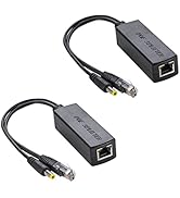 Active POE Splitter Adapter, 48V to 12V, 10/100Mbps up to 100 Meters for Surveillance Camera, Wir...