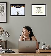 ELSKER&HOME 11x14 Diploma Frame 6 Pack, Diploma Frames 8.5x11 with Mat or 11x14 Document Frame wi...