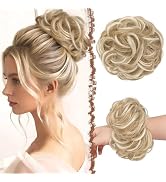 FESHFEN Large Messy Bun Hair Piece - Wavy Synthetic Chignon Scrunchies Elastic Ponytail Hair Exte...