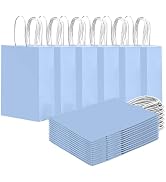 qiqee 24PCS Small Gift Bag with Handles Bulk 8.3"x6"x3" Gift Bags Light Blue Bags Multiple Uses (...
