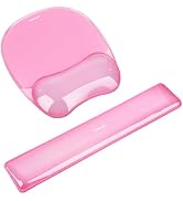 MOSISO Gel Wrist Rest Support for Mouse Pad&Keyboard Set, Irregular Oval Ergonomic Mousepad Keybo...