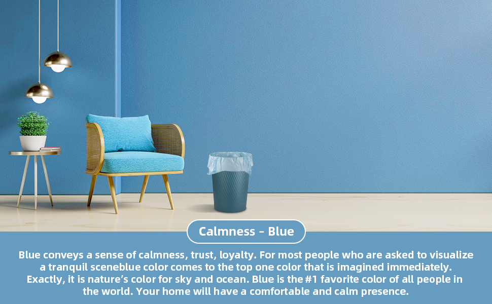 Blue 4 gallon trash bag
