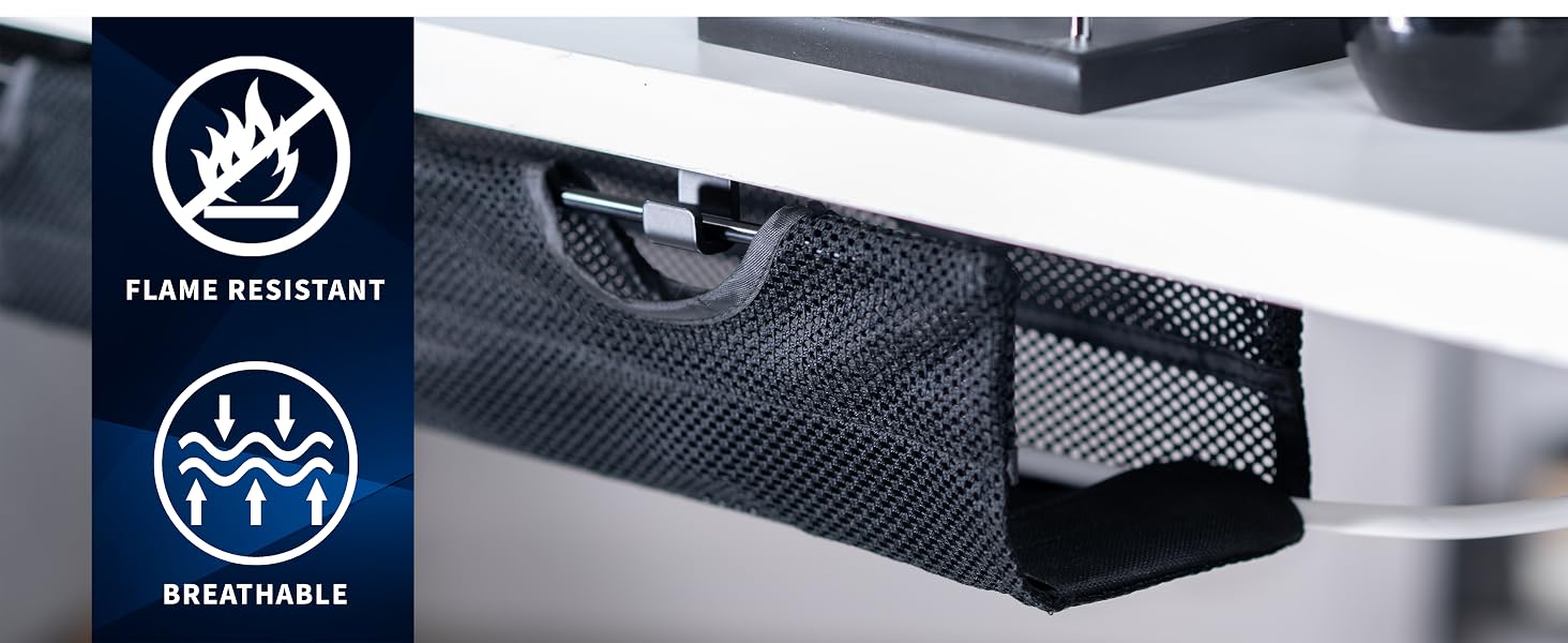 Under desk cable management cord management cable organizer cable storage power strip holder mesh