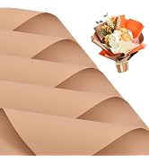 BEISHIDA 20 PCS Brown Floral Wrapping Paper-Matte Waterproof Flower Wrapping Paper Bouquet for Fl...