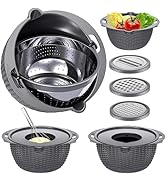 4-1 Colander with Bowl Set - Pasta Strainer - Colander for Kitchen - Strainers and Colanders Rice...