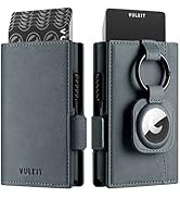 VULKIT Card Holder Wallet with Airtag Holder & ID Window Pop Up Leather Wallet RFID Blocking Magn...