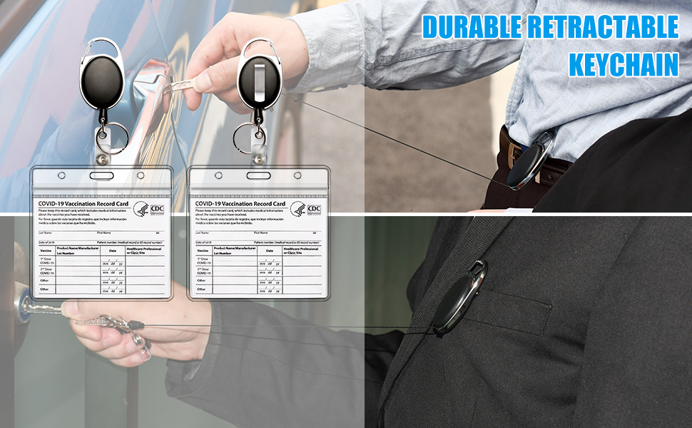 JIKIOU Retractable Badge Reel 3 Pack
