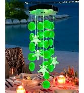 Toodour Solar Wind Chimes for Outside, Shells Light Gifts for Mom Grandma Women Wife Girls, Water...