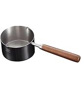 Luxshiny Saucepan with Pour Spouts Stainless Steel Sauce Pan Wood Handle Cooking Pot Mini Butter ...