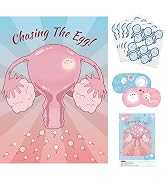 ASTARON Baby Shower Party Games Chasing The Egg Big Poster with 50 Players Stickers Baby Shower G...