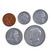 LEARNING ADVANTAGE Play Coin Set - 94 Plastic Coins - Pretend Money Designed Like Real Currency -...