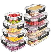 Liuruiyu 8 Pack Glass Food Storage Containers with Lids, Meal Prep Containers, Airtight Bento Box...
