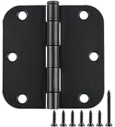 18 Pack Matte Black Door Hinges 3.5 x 3.5 Inch Interior 3 1/2 Inch Door Hinges for Doors Rounded ...