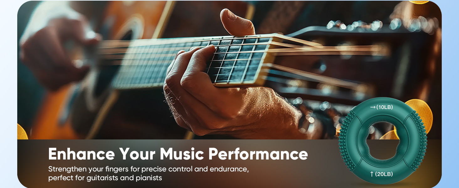 a man playing a guitar with his hand