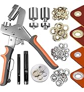 SBGGRL Grommet Kit of 1/4" and 3/8" Punch with 500 Pcs Metal Eyelets,Handheld Heavy Duty Eyelet P...