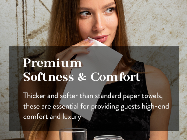 Disposable Paper Hand Towels for Bathroom White Guest Napkins Ideal for Wedding Reception or Party