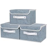 Lucky Monet Small Storage Box with Lids & PU Leather Handles Washable Decorative Storage Boxes Li...