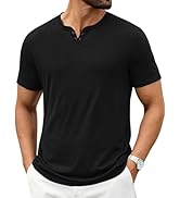 COOFANDY Men's T Shirts Short Sleeve Casual V Neck T-Shirt Soft Notch Neck Tee Classic Plain Shirts