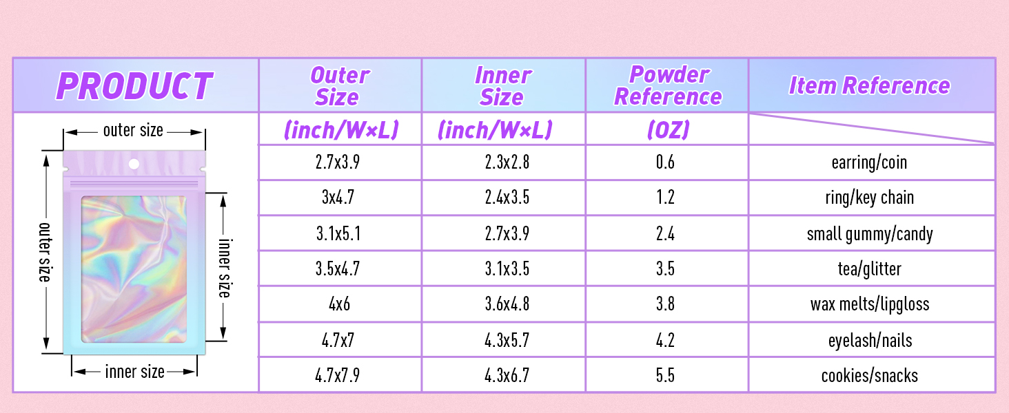 funfery purple blue holographic bags