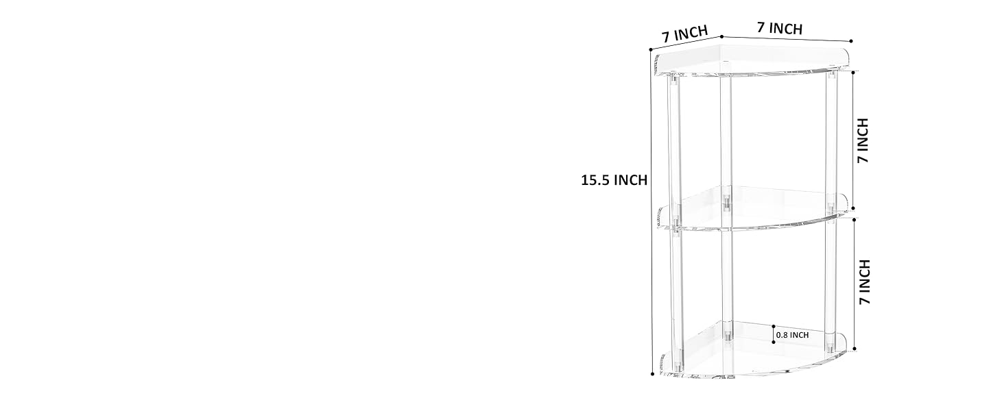 7x7x15.7 Inch corner shelf