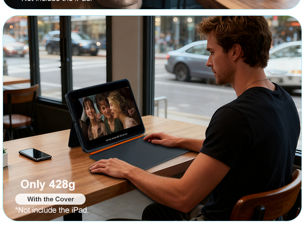 Series of images showing someone using a device while seated at a desk in what appears to be an office or work environment.