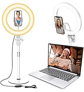 Desktop Ring Light with Stand and Phone Holder, Zoom Lighting for Computer Video Conference, Vide...