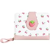Sunwel Fashion Cutest Fruit Prints Wallet Card Slots Small Wallet with Zipper Coin Pouch Wallet f...