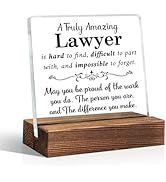 THEBESTU A Truly Amazing Lawyer Is Hard To Acrylic Sign With Wooden Stand, Inspirational Lawyer G...