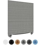 Window Blinds Cordless Blackout No Drill Cut to Size Clip On Stick On Self Adhesive Temporary Bli...