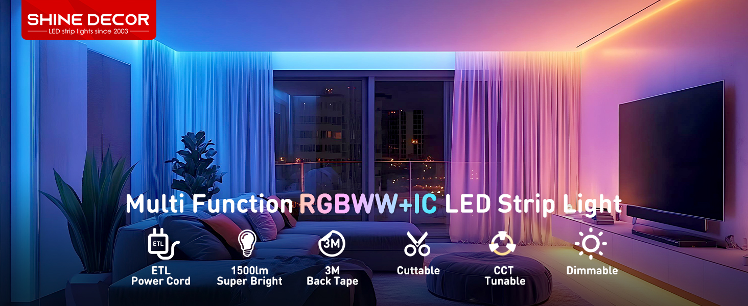 rgbw+ic led strip lighting
