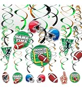 HonuGoGo 18-Piece Football Hanging Swirl Decorations - Double Swirls with Touchdown, Helmets and ...