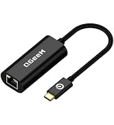 QGeeM USB C to Ethernet Adapter, 1000Mbps Gigabit RJ45 LAN Network Dongle, Thunderbolt 4/3 Compat...