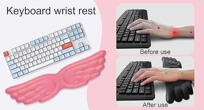 pink keyboard wrist rest
