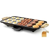 SENSCHEF CookSimple Everyday 20"x12" Electric Griddle–1700W Nonstick ILAG Granite Surface, Large ...