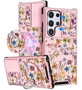 Buleens for Samsung Galaxy S22 Ultra Case 6.8 Inch - with Ring Stand & Camera Cover Aesthetic Cut...