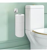 Tokokimo Toilet Paper Holder Self Adhesive, Wall Mount Toilet Paper Storage for 3 Roll Tissue, Ov...
