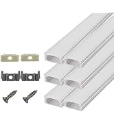 HAMRVL 6-Pack 30cm/1ft 17.2x7mm Led Aluminum Channel System U Shape with Cover, Led Strip Light D...