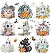 Ginfonr DIY Diamond Art Keychains Kit – 9PCS Diamond Painting Keychains for Bag with Halloween, C...