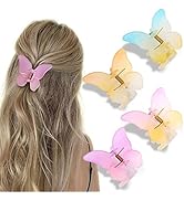 ATODEN Butterfly Hair Clips Butterfly Clips for Hair 4Pcs Medium Hair Clips Hair Claw Clips for W...