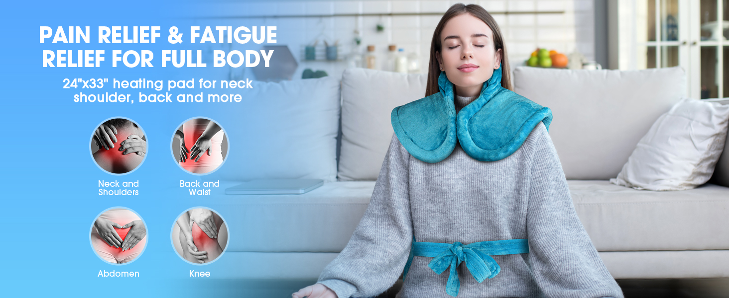 FluffyWarmth heating pad for neck and shoulders and back birthday gifts for women men mom dad