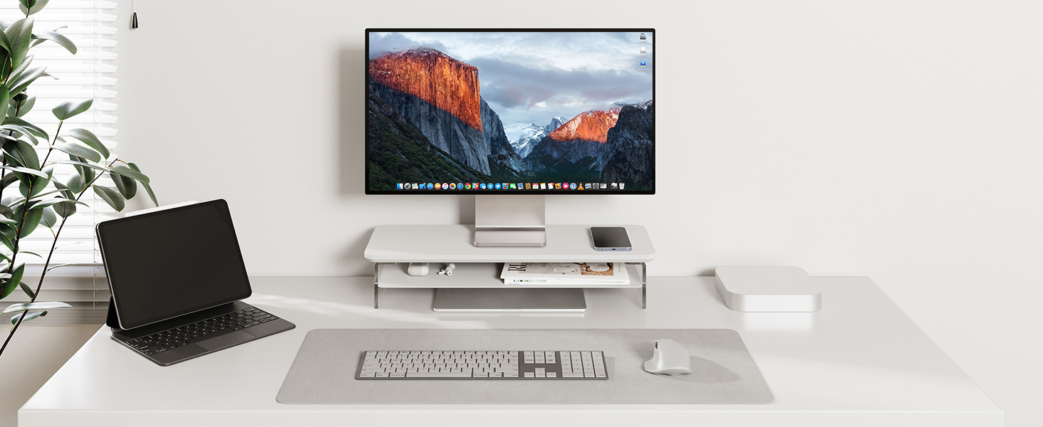 Raise computer monitor 4.7 inches,to create a comfortable and healthier sitting position