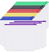 Antner 18PCS Letter Size Binder Pockets for 3 Ring Binder, 3 Holes Zipper Binder Pouch Insert Pag...
