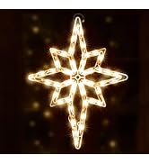 LAMPHOME 18" 50 18" 50 Lighted Bethlehem Star Christmas Light Window Sculpture Decoration