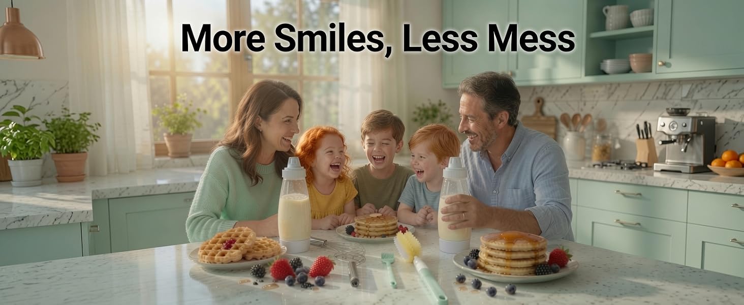 pancake batter dispenser bottle mixer shaker funnel crepe cupcake protein shake baking waffle