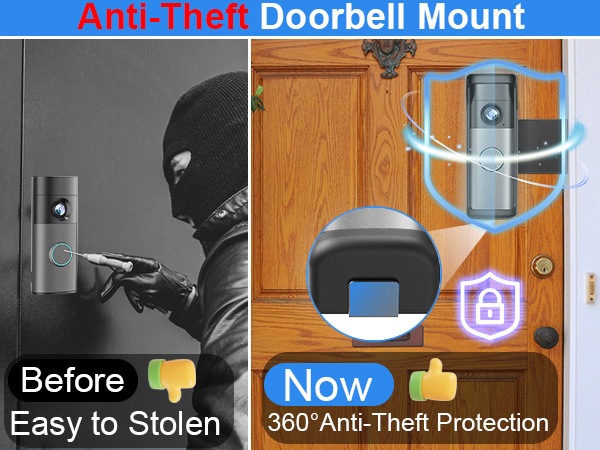 ring battery doorbell mount anti theft doorbell mount ring doorbell mount no drill adjustable