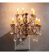JandCase Night Lights Plug Into Wall,Dimmable Warm White & Flame Effect Pendant Night Light, Dusk...