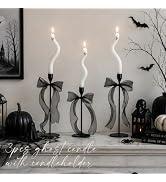 AYGXU Halloween Decorations indoor-3Pcs Twisting Ghost Candles Decor with Candle Holders,Ribbons,...