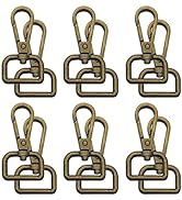 12Pcs D Ring Swivel Lobster Clasp for Crafts,Metal Swivel Snap Keychain Hook Swivel Clasps Claw L...